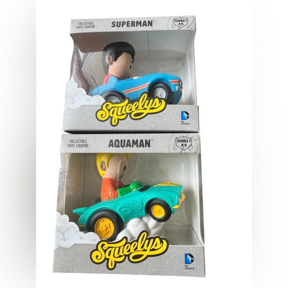 Hallmark Squeelys Series 1 #6 & # 2 Aquaman and Superman Collectible Figures - Picture 2 of 6
